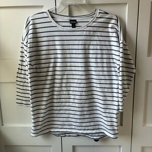 Patagonia Organic Cotton White and Navy Striped Shirt